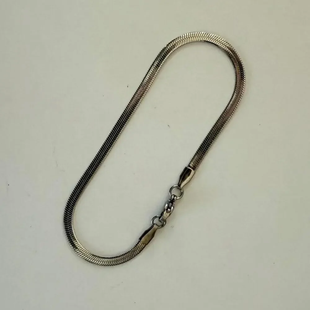 Y2K Silver Stainless Steel Snake Chain Bracelet 7